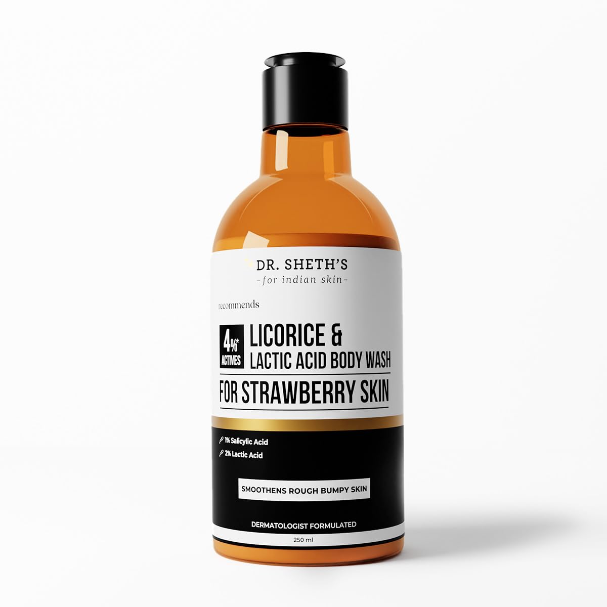 

Dr. Sheths’ Licorice & Lactic Acid Body Wash 250ml Pack Gentle Exfoliating Shower Gel For Smooth Skin