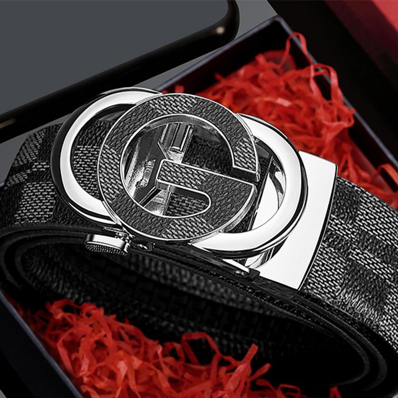 Men's Belt  Automatic Buckle Genuine Leather Belt  Young Men's Versatile High End Fashion Belt  Men
