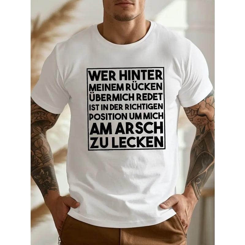 European sizes Humorous Crinkle Geometric-pattern T-Shirt for Men, Comfortable casual Tee Tops For Men, Crew Neck T-Shirt