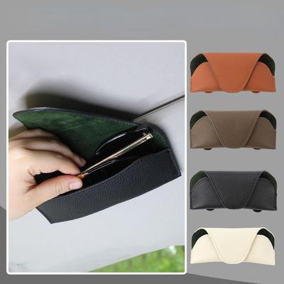 Car Glasses Case Auto Sun Visor Glasses Holder Sunglasses Bag Ticket Holder Multi-Function Automobile Storage Case