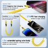 65W Schnellladegerät Feder USB-Kabel 4 in 1 Feder Datenkabel 6A USB Typ C Feder Teleskopkabel für iPhone iPad MacBook Huawei