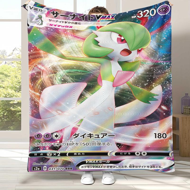 

Pokemon pikachu cards cartoon Flannel Blanket,Ultra Soft Warm Plush Throw for Home Bedroom Bed Sofa Cover Camping Picnic gift 75x90cm