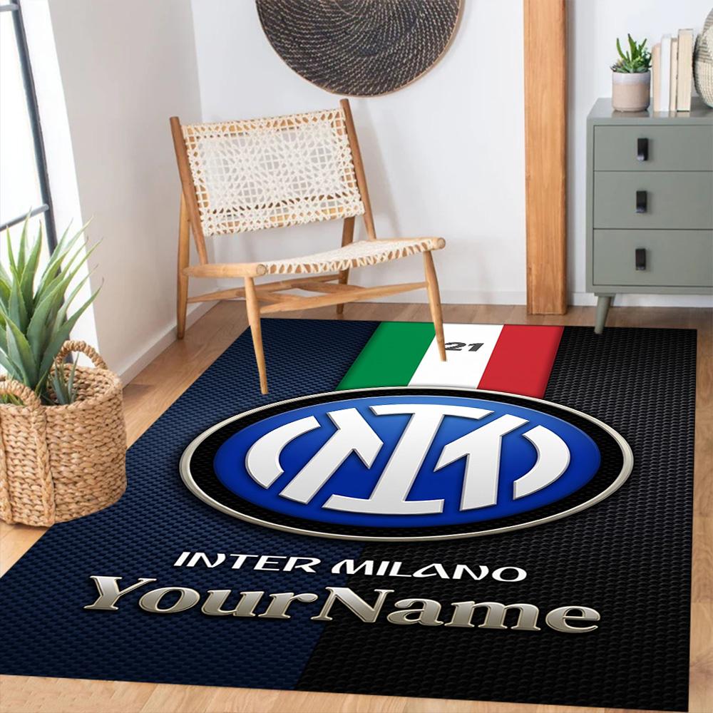 Inter Milan Personalized Name Floor Mat Perfect for Bedrooms Decorate room Balcony Outdoor Anti-slip Rug Decorate Offices