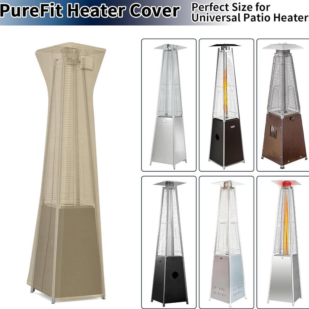 Outdoor Heater Cover With Zipper Waterproof UV-Resistant Dust-proof Outdoor Protector Standing Pyramid Heater Cover For Lawn