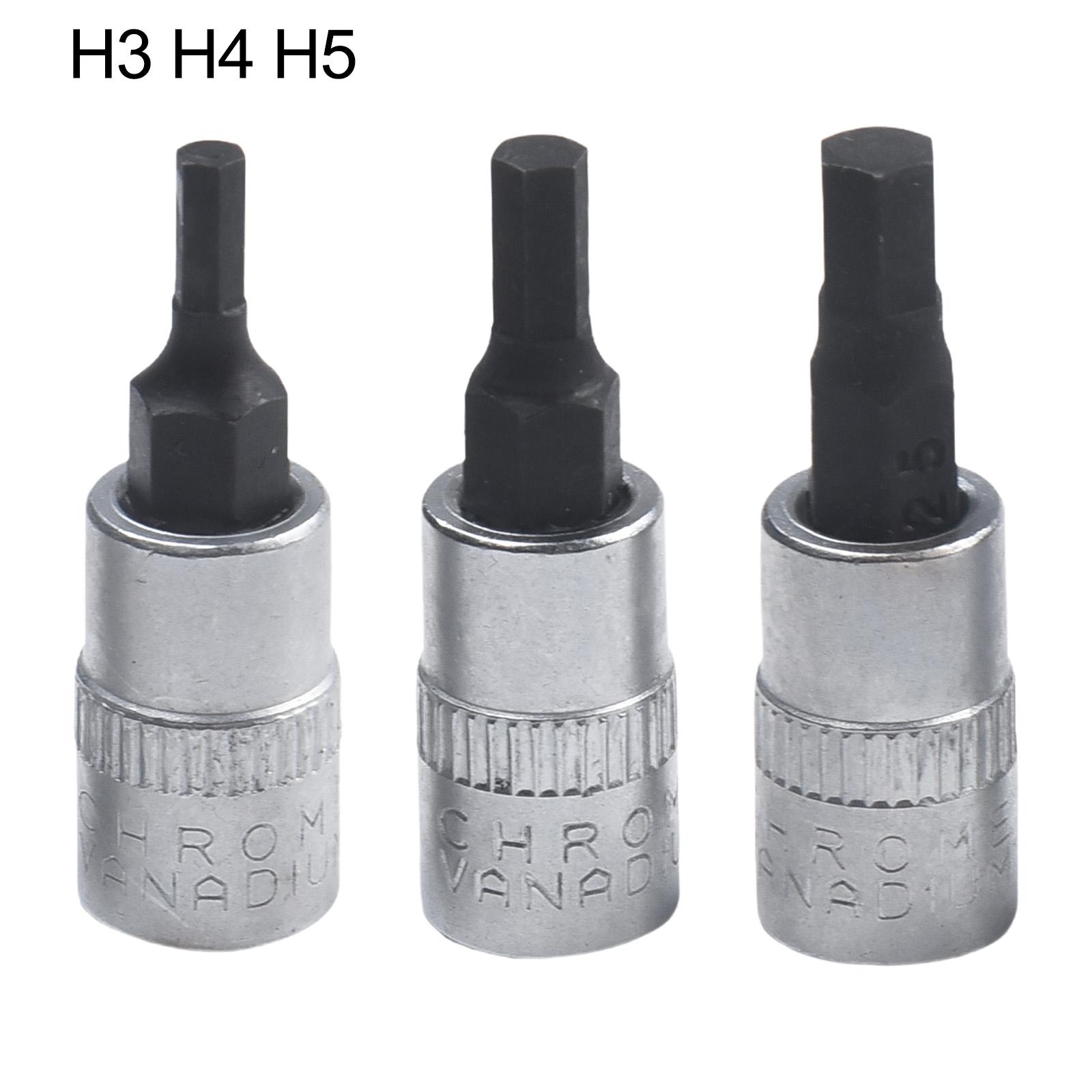 

3pcs 1/4Inch Drive Hex Socket Bit Set 3- 8mm Screwdriver Bits H3 H4 H5 H6 H7 H8 Drive Drill Metric Socket Hand Tools