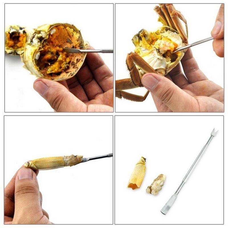 3st Praktisk oliv Skaldjur Krabba Hummer Gaffelplockar Handy Helper Nötknäpparnål