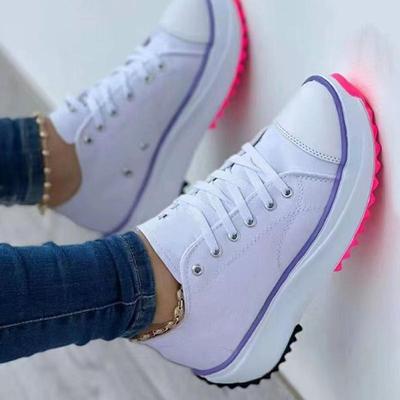 Fashion Women Sneakers  Female Canvas Shoes Tennis Ladies Shoes Chunky Platform Lace Up Shoe for Woman Plus Size Zapatillas De Mujer
