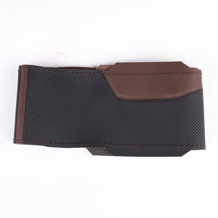 Gloss Universal Hand Stitch Steering Wheel Cover Sewing Leather Steering Wheel Cover for RAV4 Hybrid Steering Wheel Cover S size 35-36cm коричневый