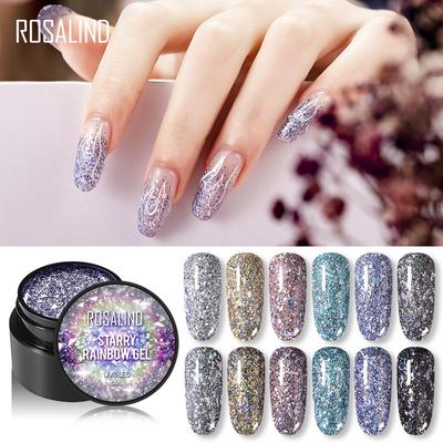 Esmalte de uñas en gel de 5 ml, arcoíris estrellado para diseño de arte de uñas, lámpara UV/LED