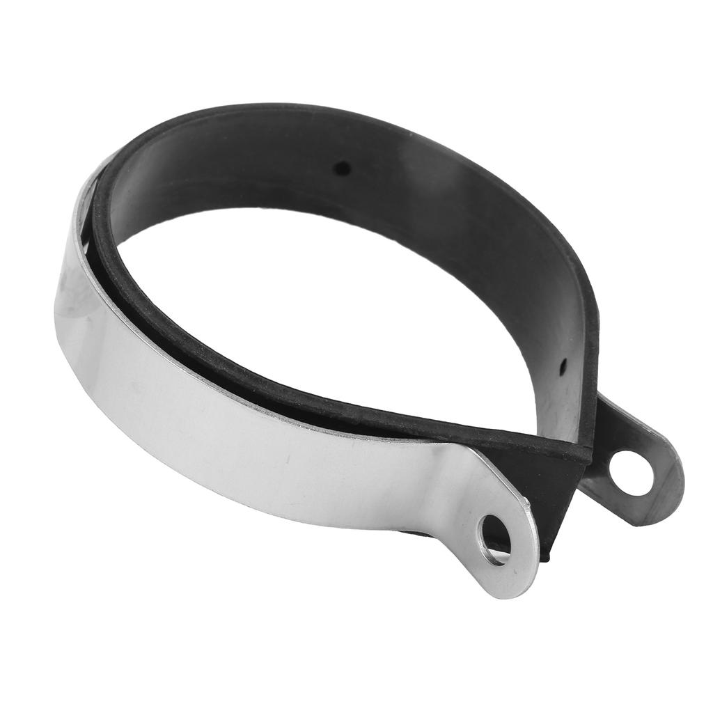 3.9in Motorcycle Exhaust Pipe Clamp Fixed Ring Stainless Steel Clip with Rubber Strip Universal