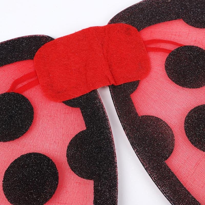 Ladybird Foldable Wing for Childrens Role Play Costume Soft Fabric Design Comfortable Wear at Halloween Parties and Themed Event