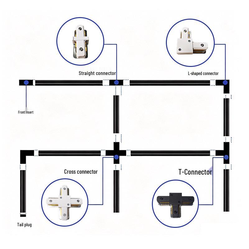Copper Core Two-Wire LED Track Spotlight Rail for Clothing Stores