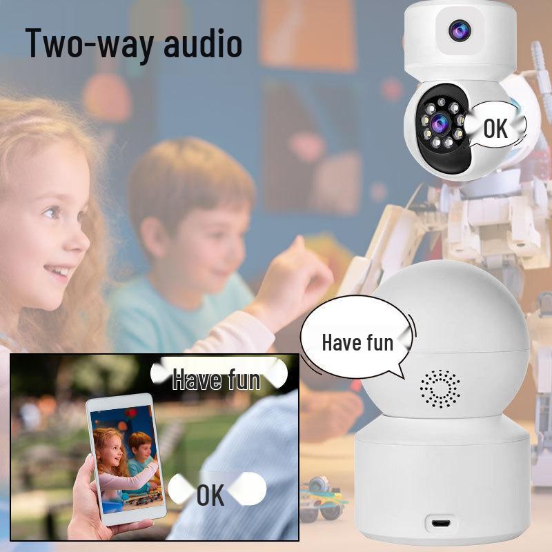 Dual-Lens Dual-Band WiFi Indoor 360° Full-Color Night Vision Surveillance Camera