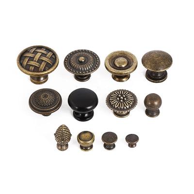 Retro Modern Zinc Alloy Round Pattern Drawer Cabinet Handles
