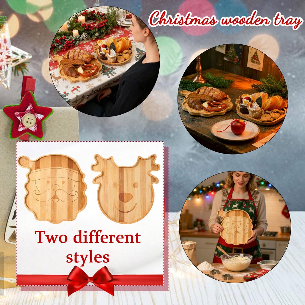 Christmas Platter Serving Platter Wooden Snack Platter Suitable For Christmas Vegetable Platter Food Cheese Platter