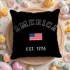 Anniversary Of The Usa 250Th Cushion Cover Plush Fabric Soft Double-Sided Printed Sofa Warm Winter Home Gift Pillow Case