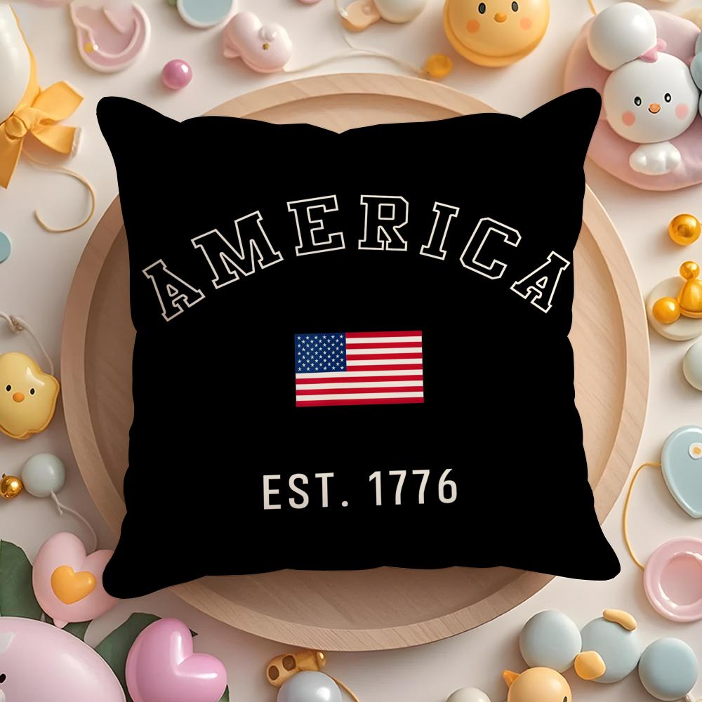 Anniversary Of The Usa 250Th Cushion Cover Plush Fabric Soft Double-Sided Printed Sofa Warm Winter Home Gift Pillow Case