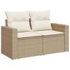 Sofa Set 5 Pcs Beige and Cream White Poly Rattan and Steel