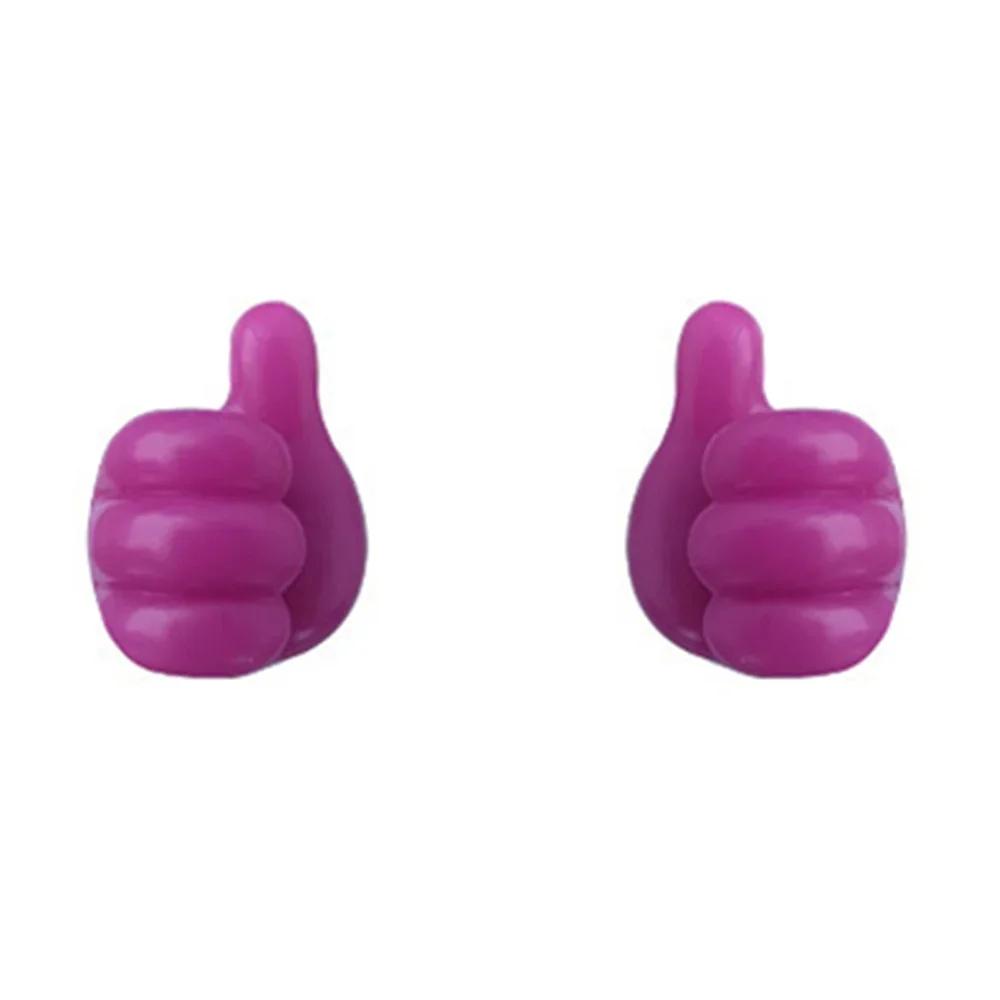 2pcs Hand-shaped Rubber Holder Multifunctional Self Adhesive Mini Hook for Car Wire Data Line Glasses Keys Tower Organizer Hooks