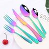 Luxury Black Flatware Cutlery Set Stainless Steel Silverware Dinnerware Set Mirror Dinner Fork Knife Coffee Spoon Tableware Set