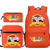 Cartoon Teacup Head Cuphead Student School Bag Backpack Three-piece Set Children's Shoulder Bag Pencil Bag