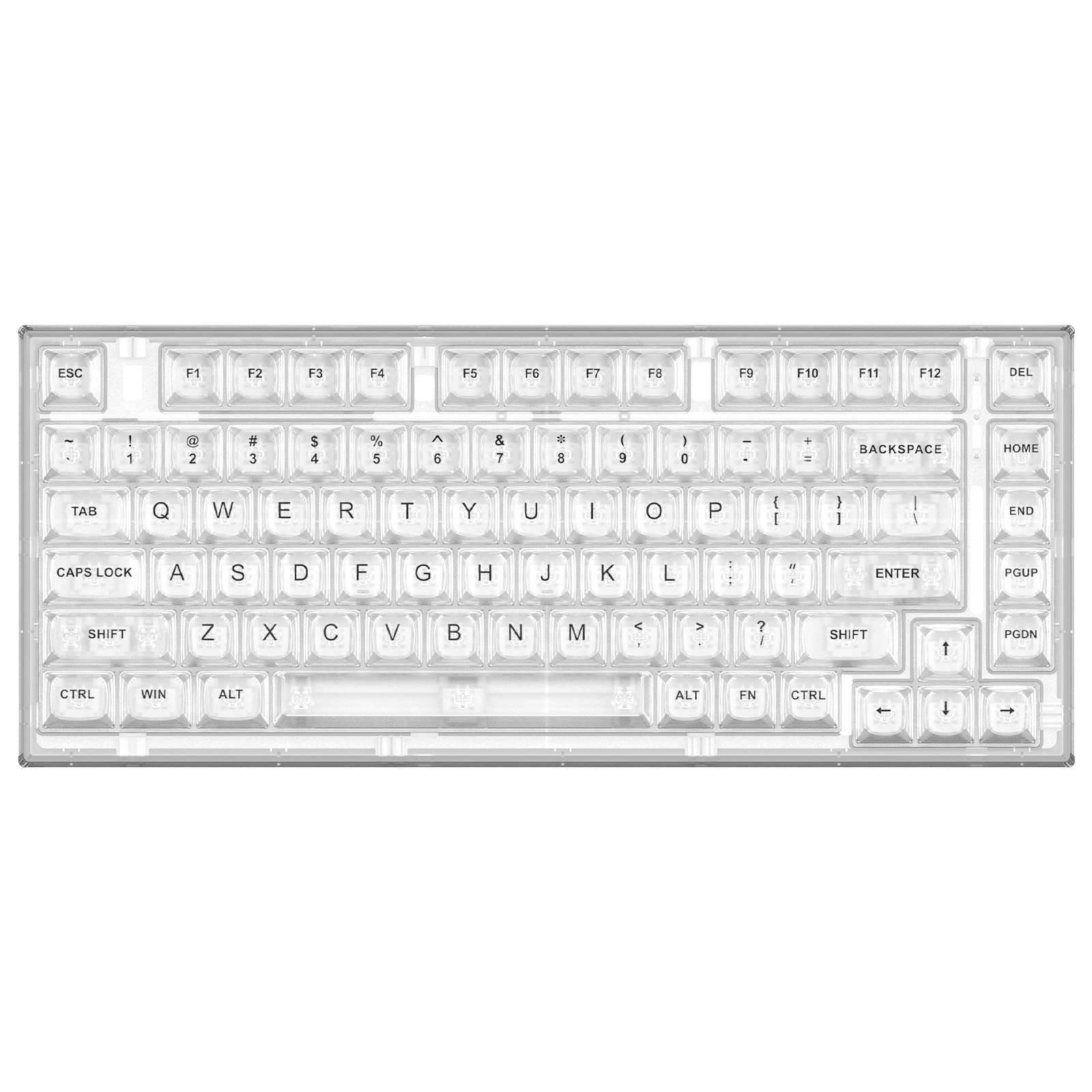 

YUNZII X75 Hot Swap Mechanical Keyboard Transparent Keycaps Gasketed 75 Keyboard RGB Backlit Gaming Keyboard Compatible with Ice Wired Windows/Mac