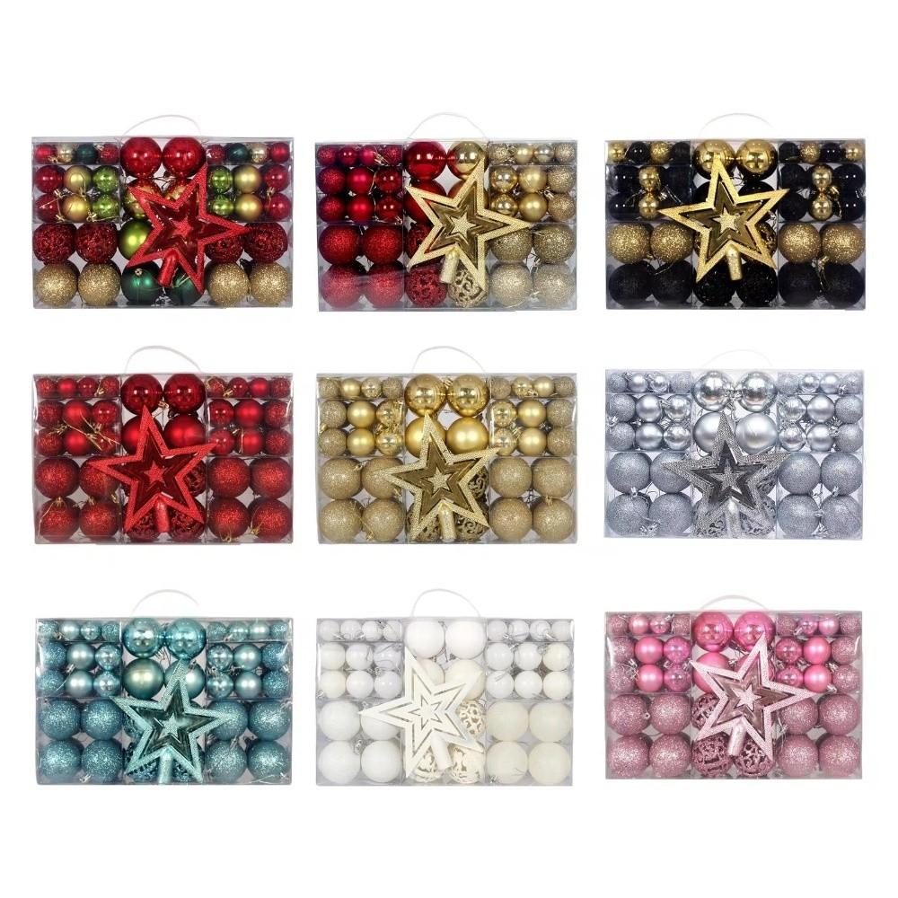 101Pcs Shatterproof Christmas Ball Set Multiple Color Christmas Ball Gift Box  Holiday Party