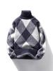 Men's Trendy High Collar Knitwear: Autumn/Winter Diamond Pattern Sweater
