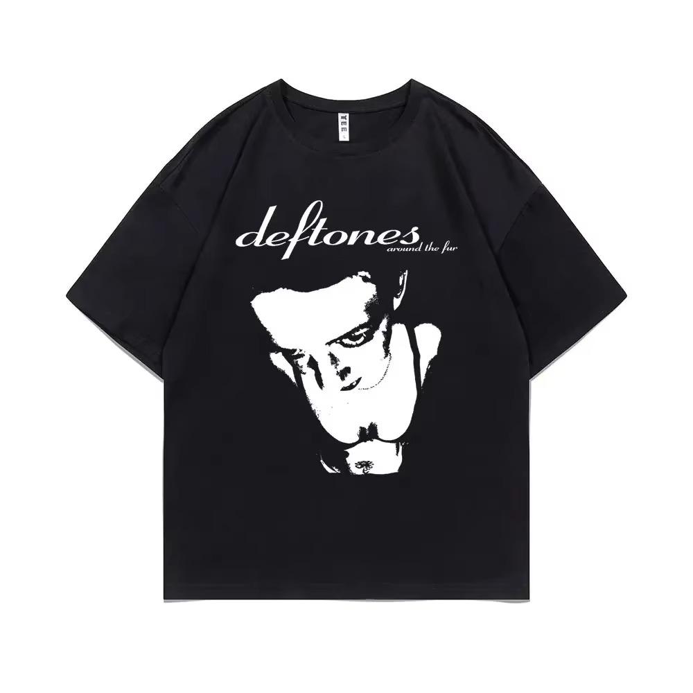 Women Deftones Merch Chino Moreno Diamond print ladies T-shirt casual basics O-collar Black shirt short sleeve ladies T-shirts