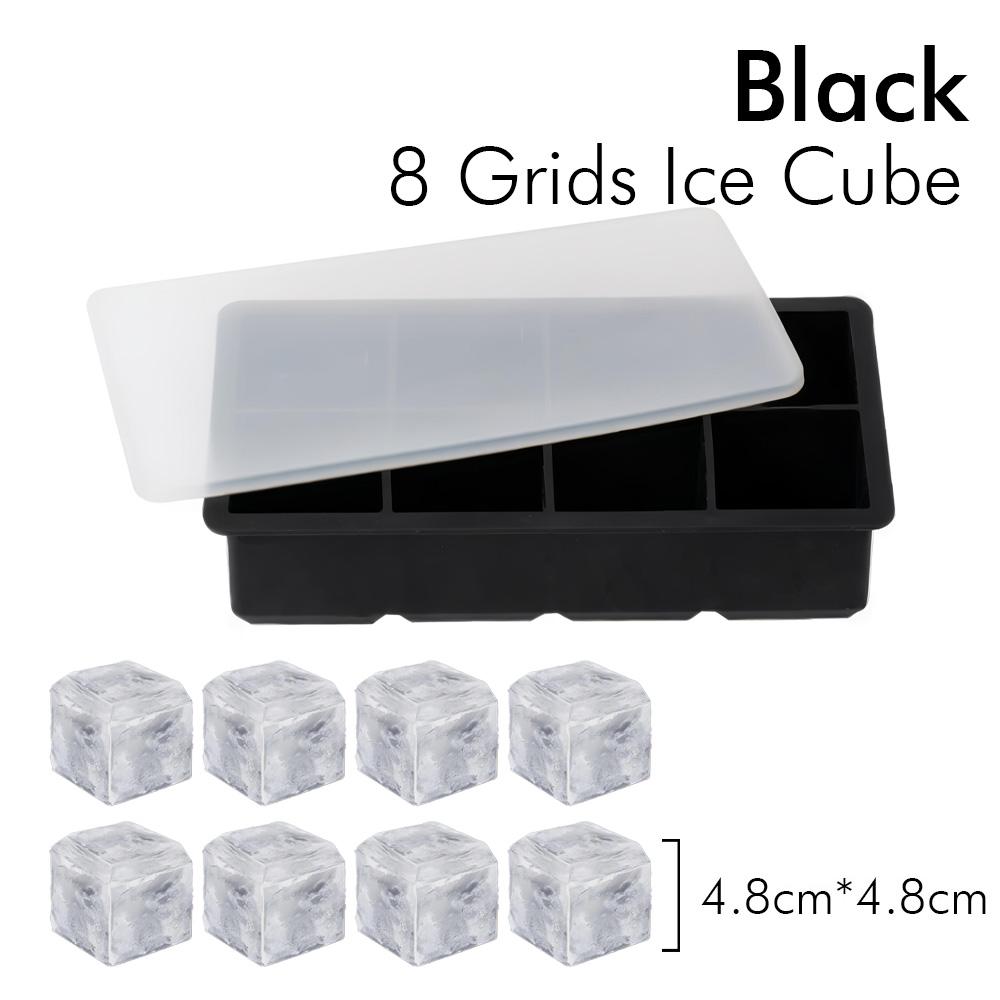 Ice Cube Tray Ice Cube Silicone Molds Ice Cube Maker Square Ice Tray Large Ice Cube 8 Grid Ice Mold Kitchen Accessories Gadgets