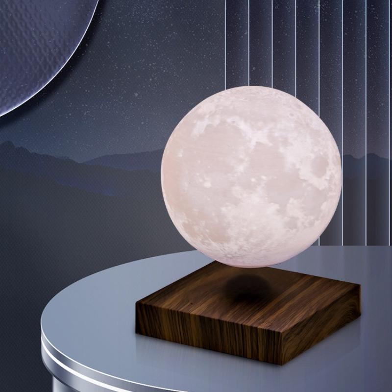 Magnetic levitation ambient table lamp, moon home creative decoration, black technology desktop ornament, gift