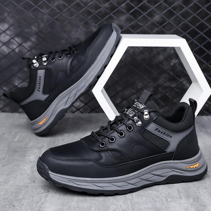 

Модные осенне-зимние кроссовки из коровьей кожи на платформе для мужчин, модная мужская обувь с мягкой подошвой, новые дизайнерские спортивные кроссовки для походов, мужские 38