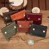 Genuine Leather Card Bag Handmade Retro Storage Coin Purse Zipper Simple Magnetic Mini Short Wallet