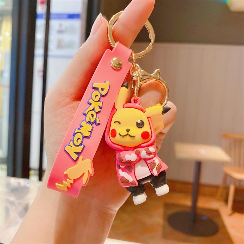 Söt Tecknad Utsökt Kreativ Pikachu Docka Nyckelring Kedja Bilnyckelring Väskhänge Gåva
