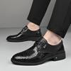 White leather shoes 2025 new men's business casual men's shoes breathable hollow leather shoes