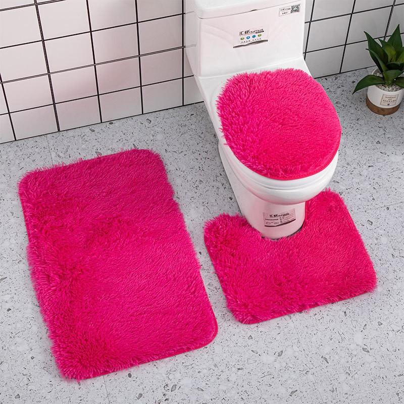3-teiliges Badezimmermatten-Set für Badezimmer, Seide, Batikmuster, weicher, rutschfester Teppich, Duschteppiche, Toilettendeckelbezug, Fußmatten für den Flur