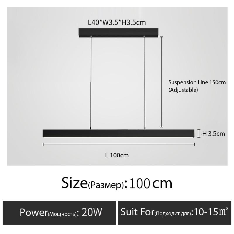 Minimalist Dining Room Chandelier Modern Long Strip Dining Table Luxury Bar Office Light Cocina Accessories Kitchen Island Lamp