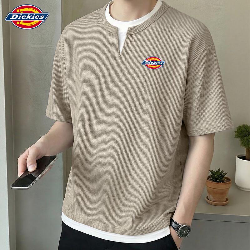 Dickies Herren Waffelstrick-T-Shirt mit gefälschtem Zweiteiler, kurzärmlig