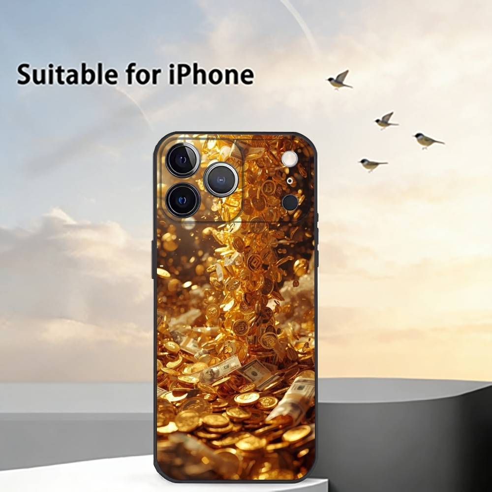 

Money Gold A-Art Phone Case Silicone Soft For IPhone 17 16 15 14 13 12 11 X XR Plus Pro Max Plus iPhone16