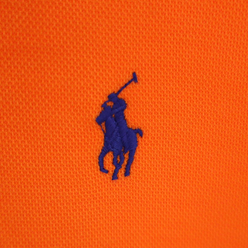 POLO RALPH LAUREN Half zip Jacket LG Orange series Pullover, pique fabric Men's Used