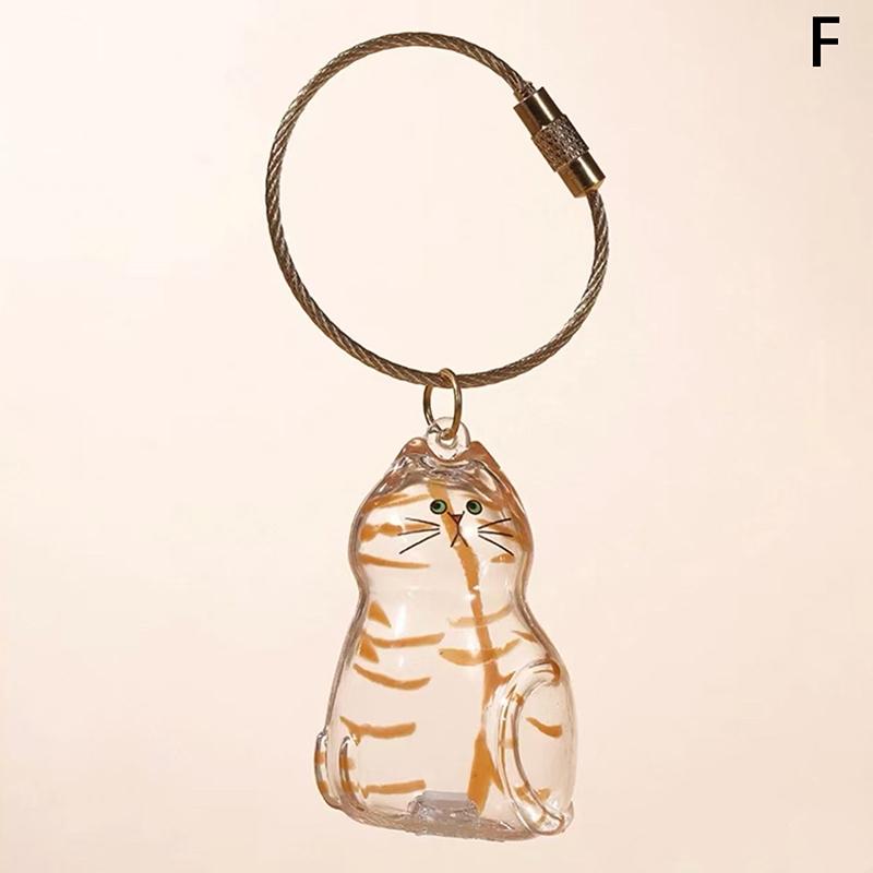 Cat Keychain Pendant Backpack Ginger Cat Siamese Calico Cathair Storage Box Hanging Cat Bag Hanging Pet Hair Grooming Souvenirs