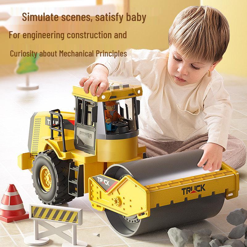 Extra Large Alloy Engineering Toy: Roller, Excavator, Bulldozer, Loader for Boys Aged 2-3 Years