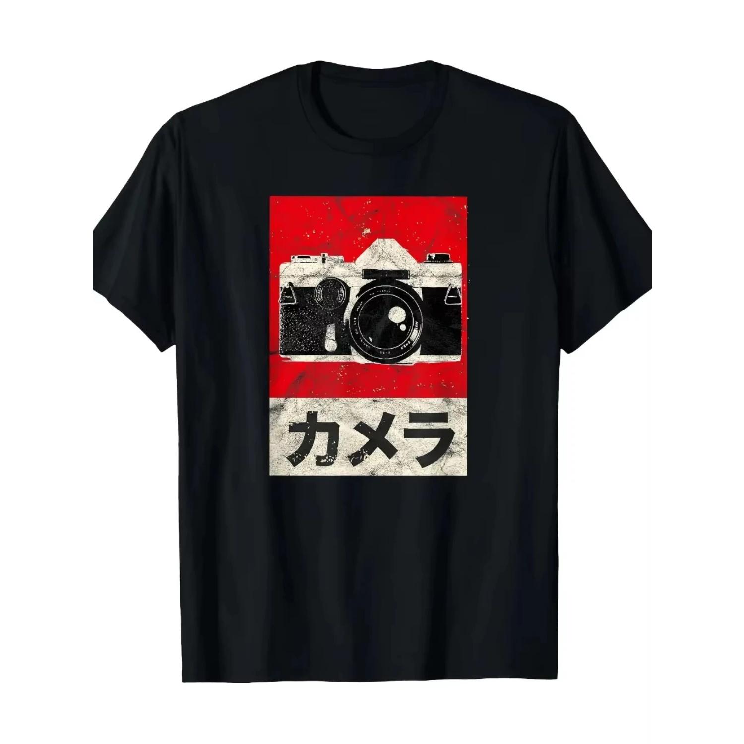 

Men s Heavyweight 100% Cotton Vintage Japanese SLR Camera T-Shirt Retro SLR Camera Film Roll Design Japanese Casual Short Sleeve S разноцветный