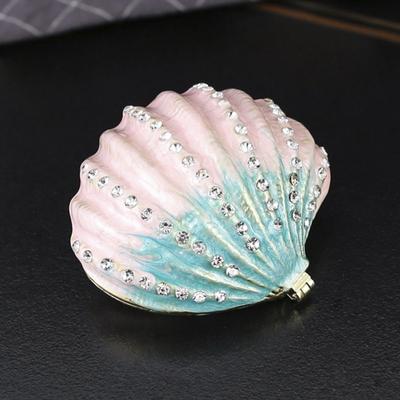 Jewelry Box Shell Shape Rhinestone Inlaid Yizhifu Craft Gift Painted Shell