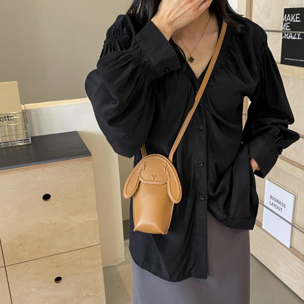 Mini Bunny Phone Bag Cartoon PU Leather Bag Trendy Rabbit Crossbody Bag  Gift