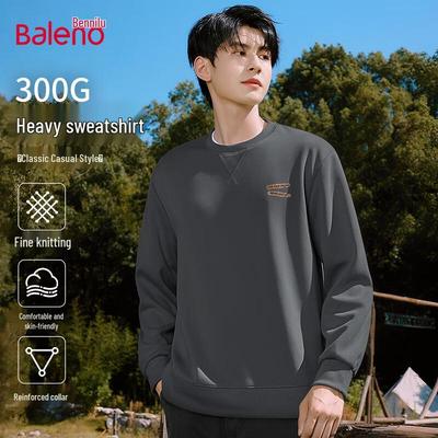 Baleno Herren Sweatshirt mit Buchstabenprint, schwer, lockere Passform, Rundhalsausschnitt