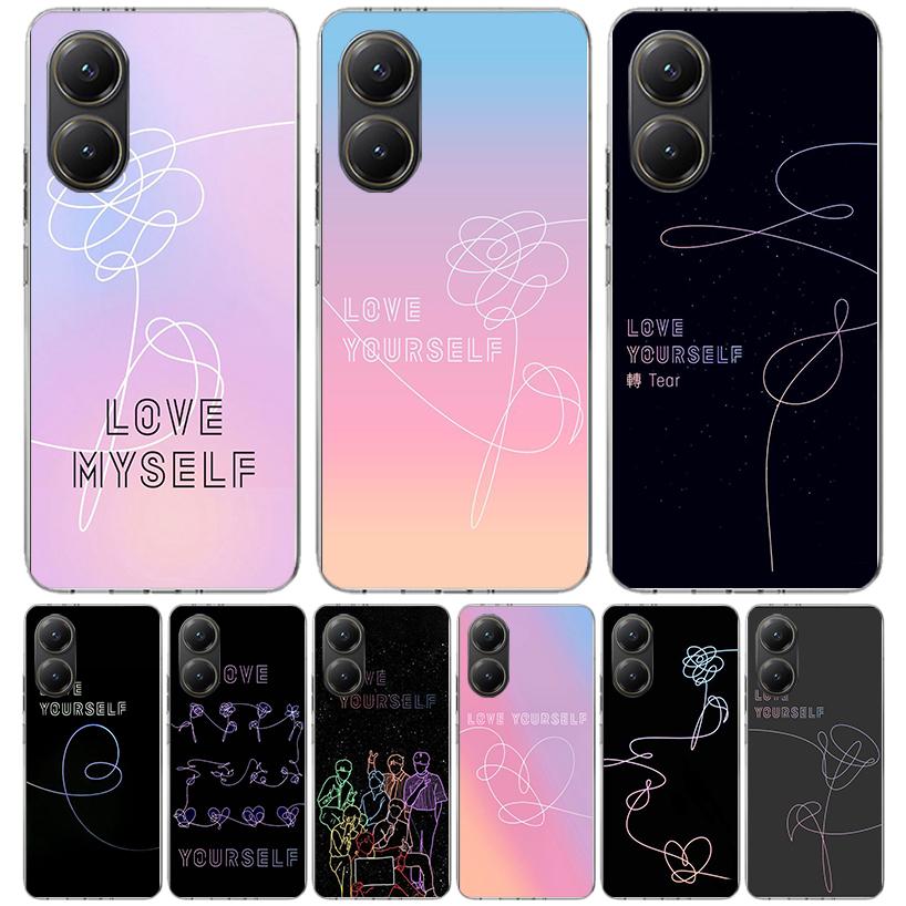 Love Yourself Flower Heart Line Kpop Case Phone Cover for Xiaomi Poco X3 Nfc X5 X6 X7 X4 Gt F7 Ultra F6 F5 Pro F4 F3 M5S M4 M6 M