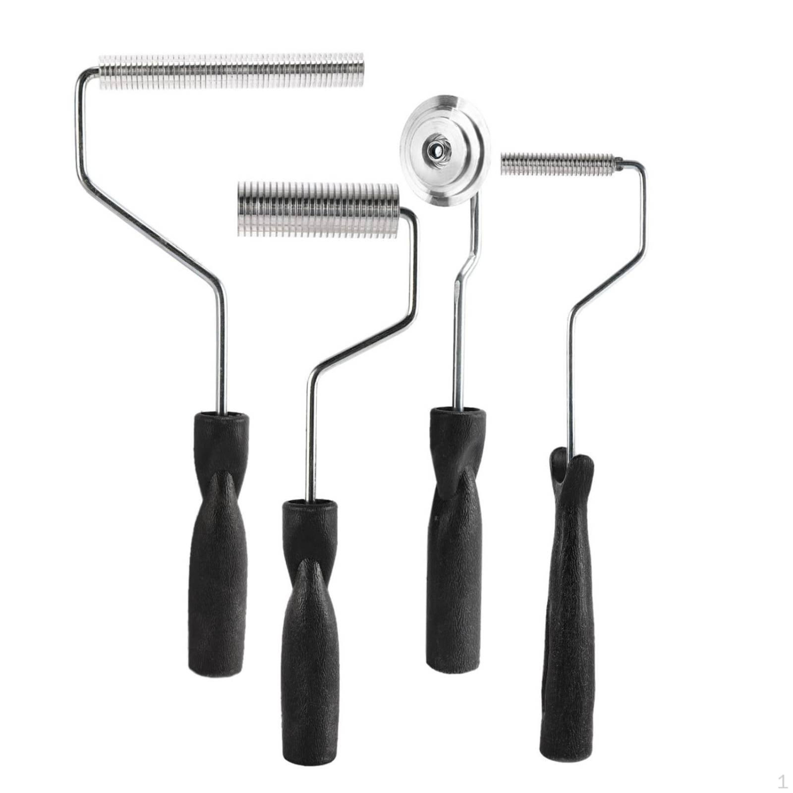 4 Pieces Fiberglass Bubble Roller Aluminum Rollers Resin Tool Set Easy to Clean