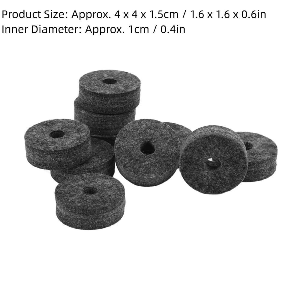 20PCS Felt Felt Washer Pads Black And Grey Drum Set Accessory Cymbal Felt Washer  For Drummers