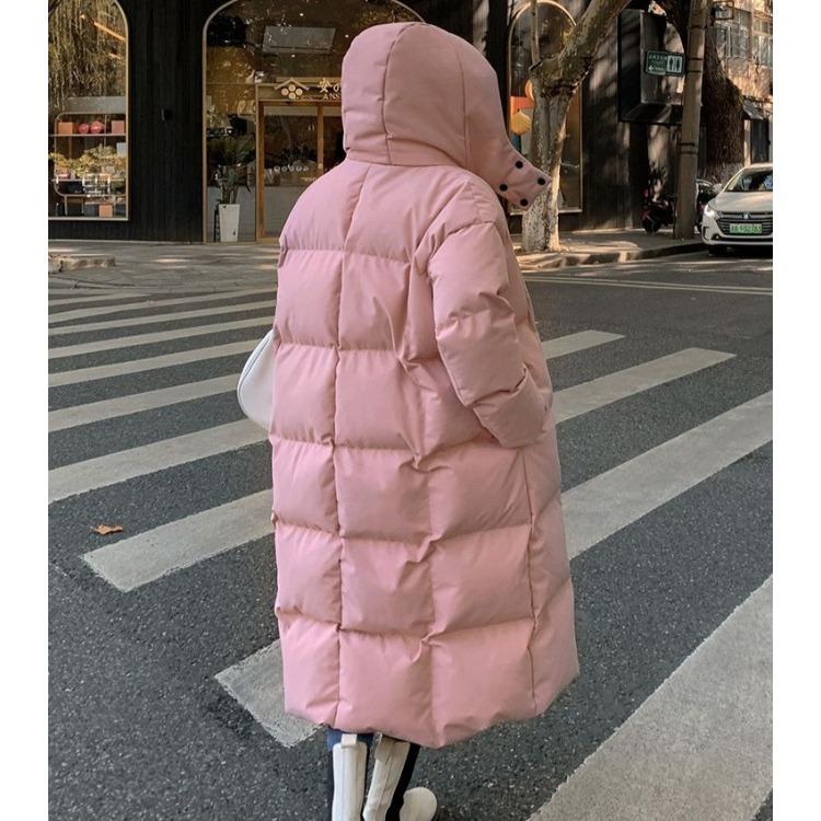 Women's Winter Cotton Padded Long Jacket Loose Thickened Coat with Hood